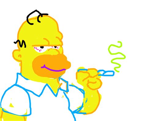 Homer Simpson smoking Weed - Drawception