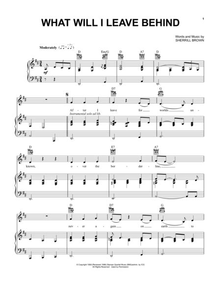 What Will I Leave Behind | Digital sheet music, Sheet music, Prayer for studying