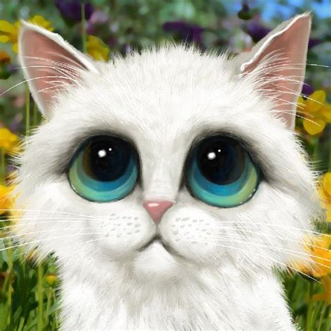 White Cat Big Eyes - JewelkruwOrozco