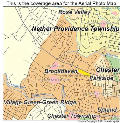 Aerial Photography Map of Brookhaven, PA Pennsylvania