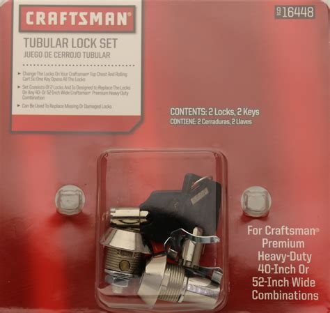 Craftsman Premium Tubular Lock Set for Heavy-Duty Toolbox (2 Keys ...