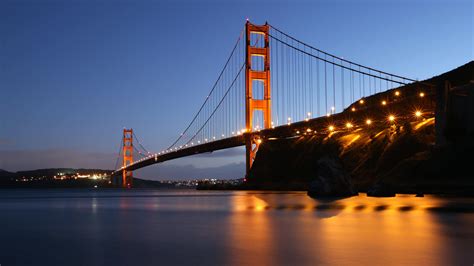 Wallpaper: Golden Gate Bridge at Night 4K | Golden gate bridge, Golden ...