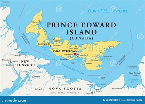 Prince Edward Island, Maritime Province of Canada, Political Map Stock ...