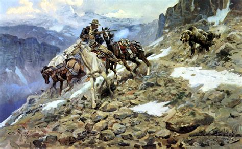 Charles M. Russell (1864-1926)- Crippled But Still Coming 1913 | Western artist, Montana artists ...