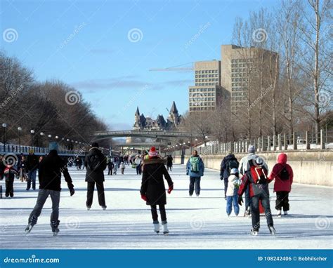 Skating on the Rideau Canal during Winterlude in Ottawa, Canada ...