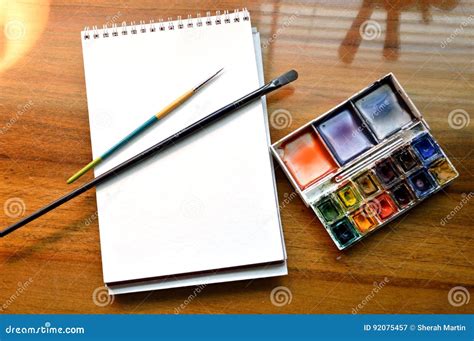 Watercolor Painting Supplies Stock Image - Image of background, compact: 92075457