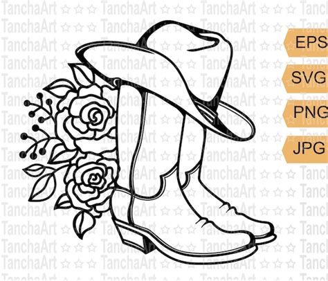 Cowboy Boots SVG Cowgirl Svg Cowboy Boot Decor Flowers - Etsy Canada