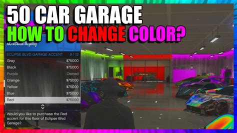 HOW TO CHANGE THE COLOR 50 CAR GARAGE - 12 Different Colors - Eclipse BLVD Garage | GTA 5 ONLINE ...