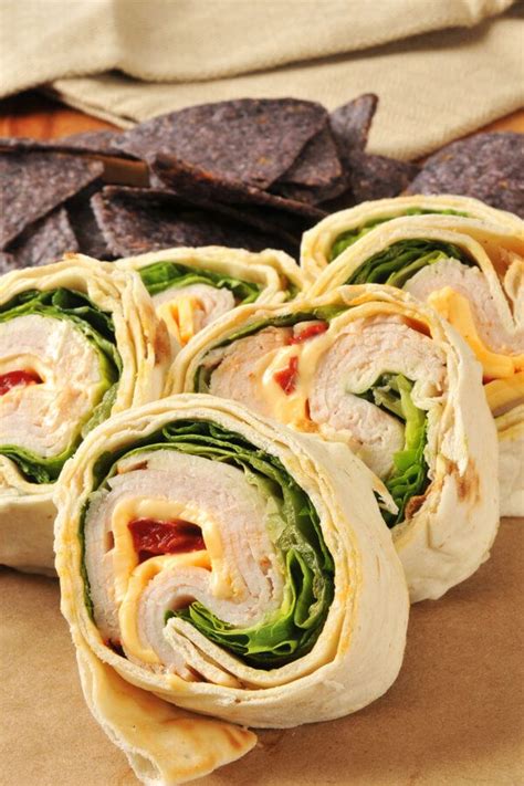 Turkey-Cheese Wrap Recipe | CDKitchen.com | Sandwich wraps recipes, Pinwheel sandwiches, Recipes