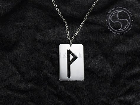 Wunjo Rune Pendant & Necklace in Stainless Steel | Runic Symbols ...