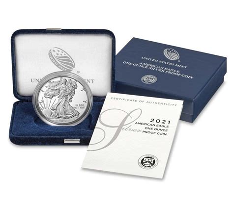 2021 Silver Eagle PROOF In Box with COA (Type 1, original design) 2021 ...