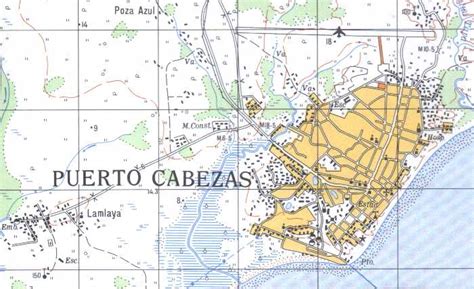 Map of Puerto Cabezas (BILWI), RAAN, Nicaragua