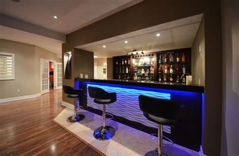 Modern Basement Bar Design