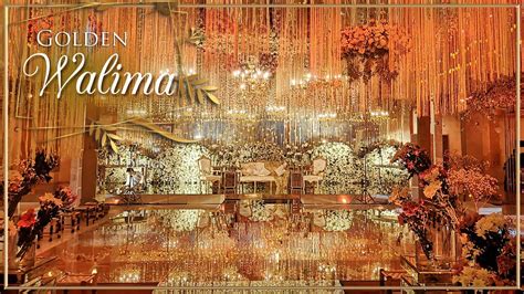 Top Amazing Golden Walima Decorations Ideas in Pakistan | Tulips Events ...