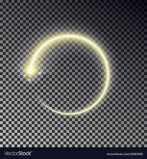 Glow circle light effect round magic yellow frame Vector Image