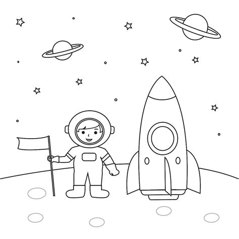 Coloring Pages For Kids Space