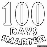 100 Days Smarter Coloring Page sketch template