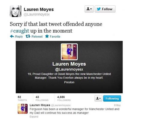 News: David Moyes Daughter - The Tweeter