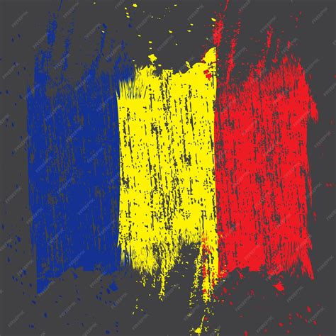 Premium Vector | Romanian flag ink painted abstract romanian flag ...