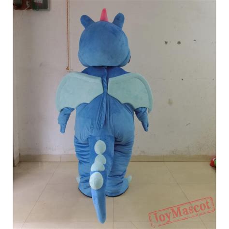 Cute Blue Dinosaur Mascot Costume For Adult