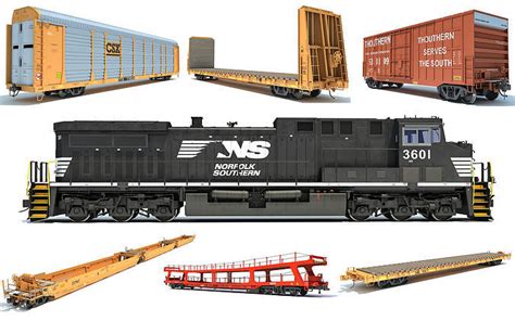 Norfolk Southern Freight Train 3D Model Collection | CGTrader