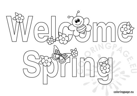 Free Welcome Spring Printable | Coloring Page