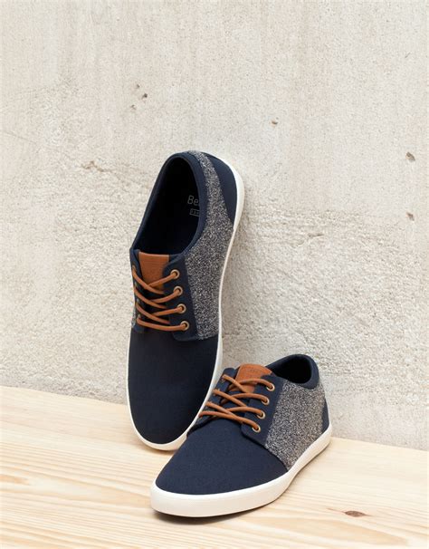 Men’s combined fabric sneakers - View All - Bershka Turkey