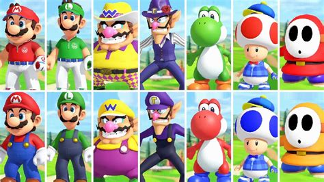 Mario Golf Super Rush - All Characters & Costumes (DLC Included) - YouTube