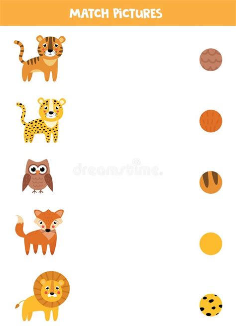 Matching Game for Children. Find the Pattern of Animal Stock Vector - Illustration of african ...