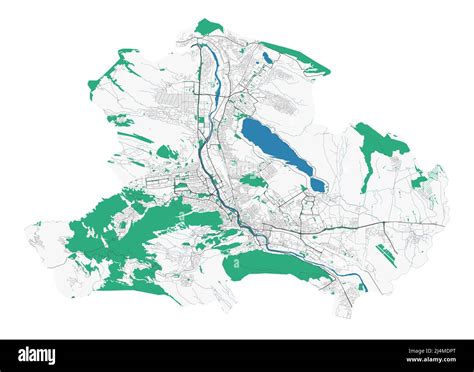 Tbilisi map. Detailed map of Tbilisi city administrative area. Cityscape panorama. Royalty free ...