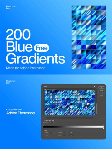 200 Blue Photoshop Gradients Free Download - Creativetacos