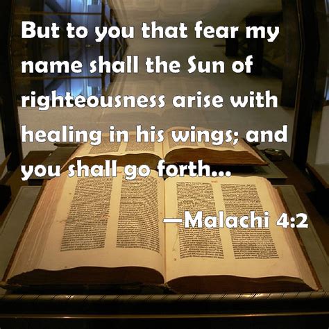 Malachi 4:2 But to you that fear my name shall the Sun of righteousness arise with healing in ...