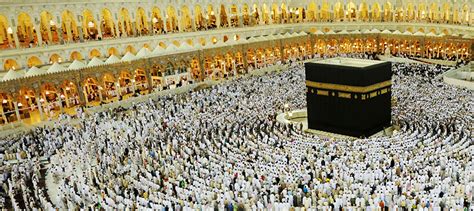 Pilgrims gathering at Mecca to perform annual Hajj rituals