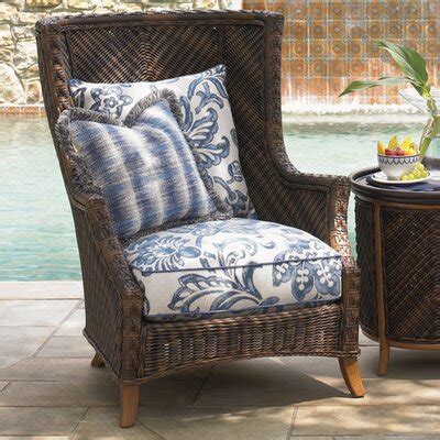 Island Estate Lanai Wing Chair and Ottoman with Cushions | Wayfair