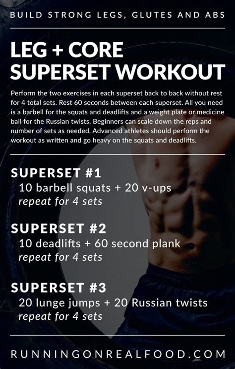 Leg and Core Superset Workout to Build Leg and Core Strength