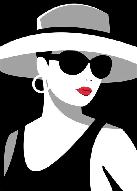 a woman wearing sunglasses and a hat with red lipstick on her lips ...
