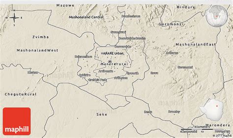 Shaded Relief 3D Map of Harare