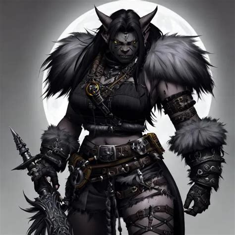 Female D&D orcish bugbear assassin with black-grey s... | OpenArt