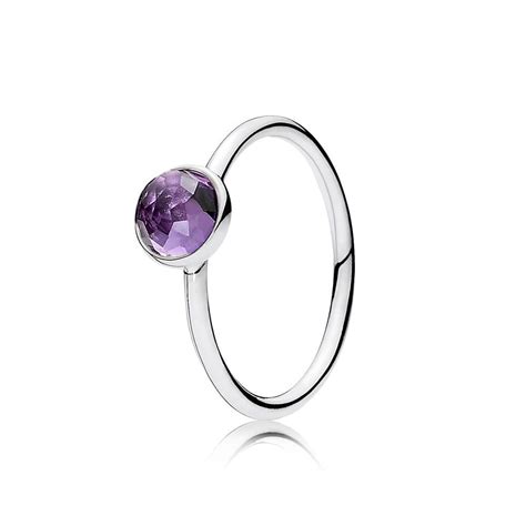 Pandora February Droplet Birthstone Ring 191012SAM Official Site | Pandora earrings birthstone ...