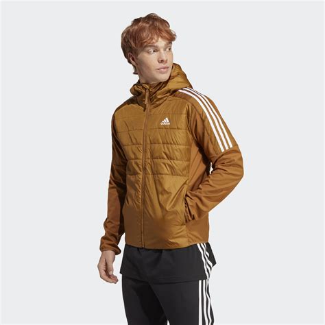 Men's Clothing - Essentials Insulated Hooded Hybrid Jacket - Brown ...