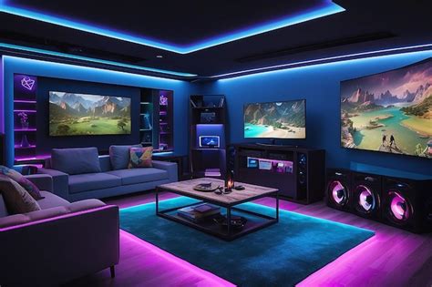 Premium Photo | Customizable RGB Lighting Showcase Gaming Room Ambiance