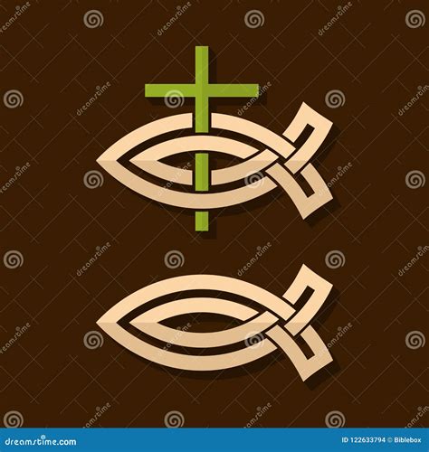 Set of Jesus Fish Symbols and Logo. Stock Vector - Illustration of ...