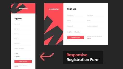 Responsive Registration Form in HTML and CSS | Registration form, Registration, Web design