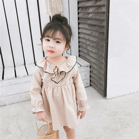 Aliexpress.com : Buy Lotus Leaf Collar Dresses For New Korean Baby Girls In Spring Of 2019 Baby ...