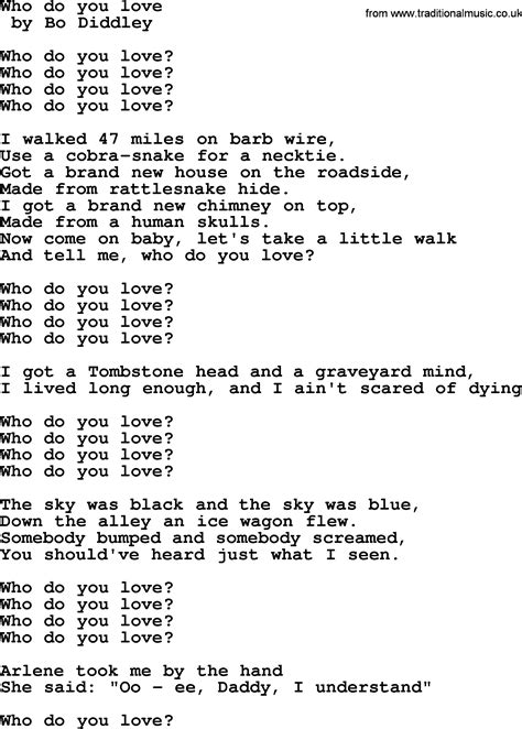 Bruce Springsteen song: Who Do You Love, lyrics