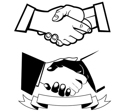 Black white handshake clipart – Clipartix