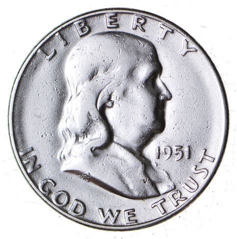 Higher Grade - 1951-S - RARE Franklin Half Dollar 90% SIlver Coin | Property Room