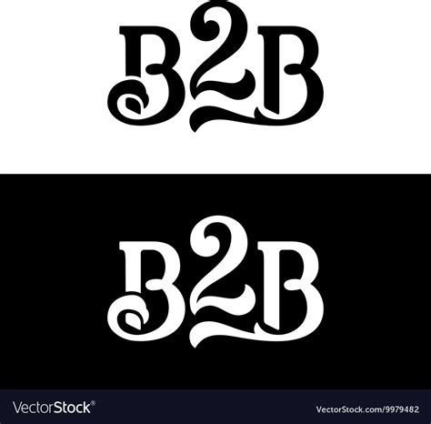 B2b logo design template on white and black Vector Image