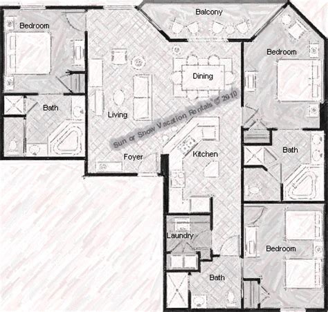 Wyndham Ocean Boulevard 3 Bedroom Floor Plan | www.resnooze.com