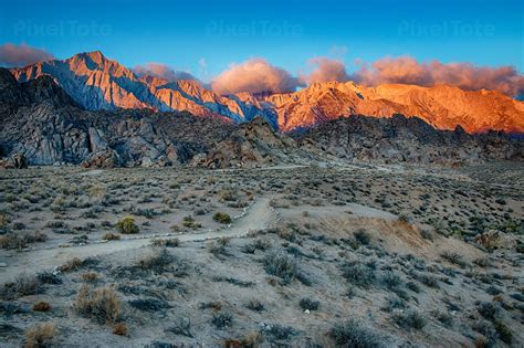 Sunrise in the Desert with High Stock Photo - PixelTote